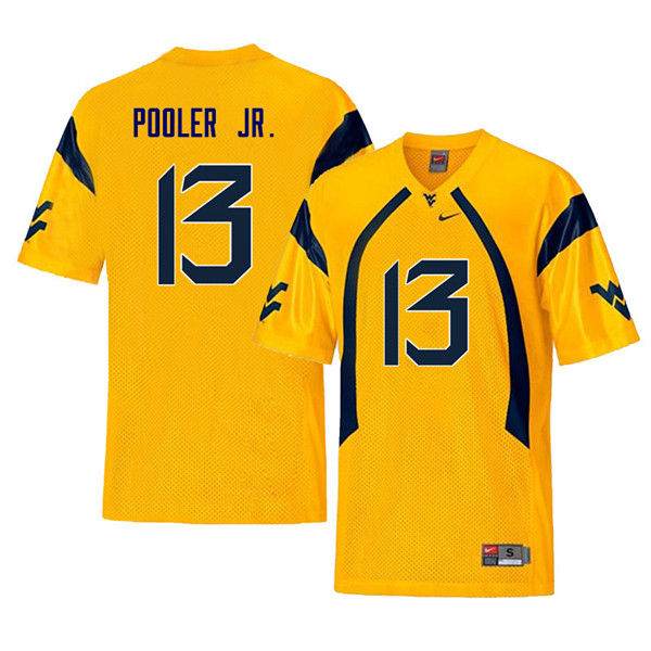 NCAA Men's Jeffery Pooler Jr. West Virginia Mountaineers Yellow #13 Nike Stitched Football College Throwback Authentic Jersey AR23C73QY